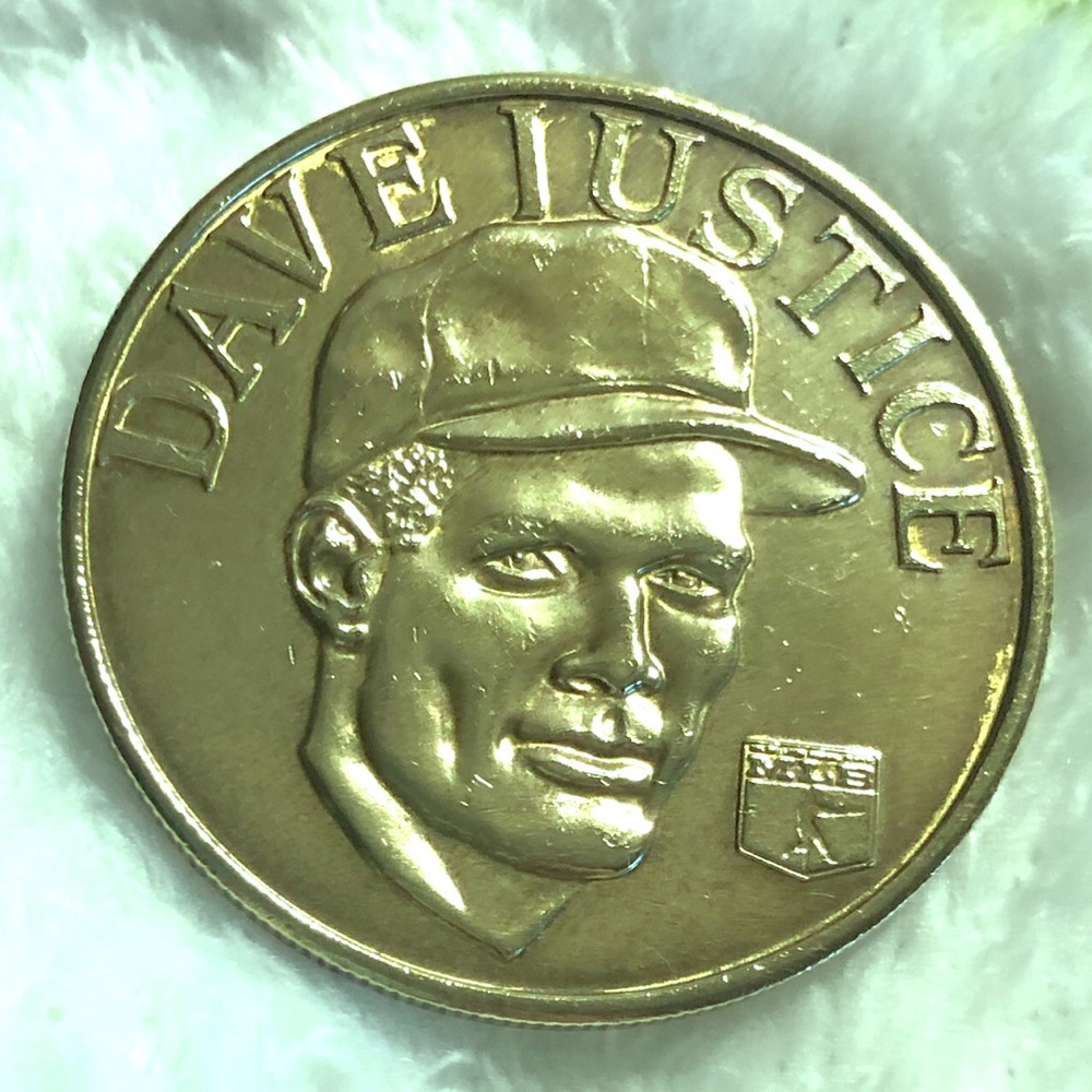 RARE: 1992 Dave Justice MLBPA Sport Stars Collectors Coin
